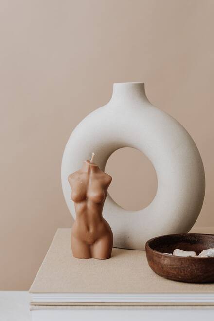 A sculptural ceramic vase