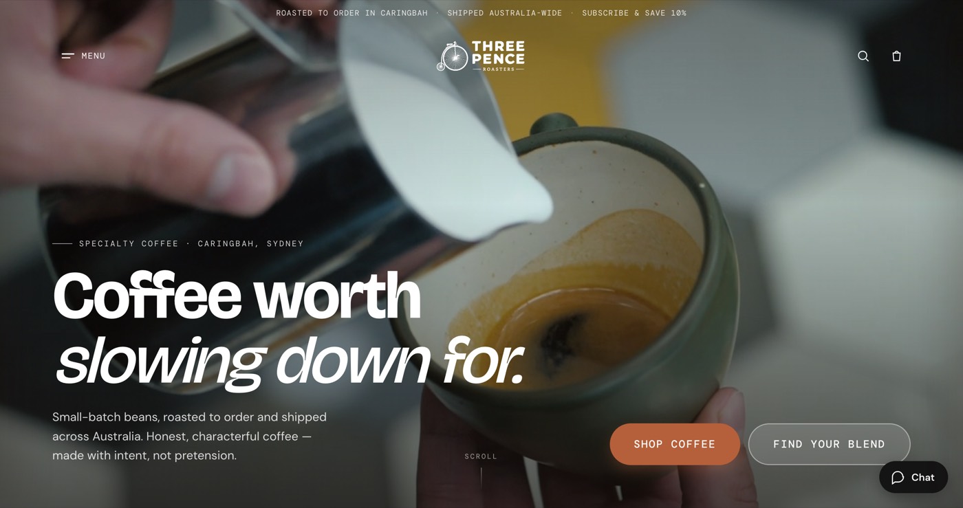 Three Pence Roasters home page
